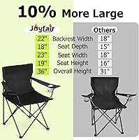 Vista 6 de Joyfair Silla de camping portátil, sillas plegables para césped al aire libre para adultos, sillas plegables grandes resistentes para playa, pesca