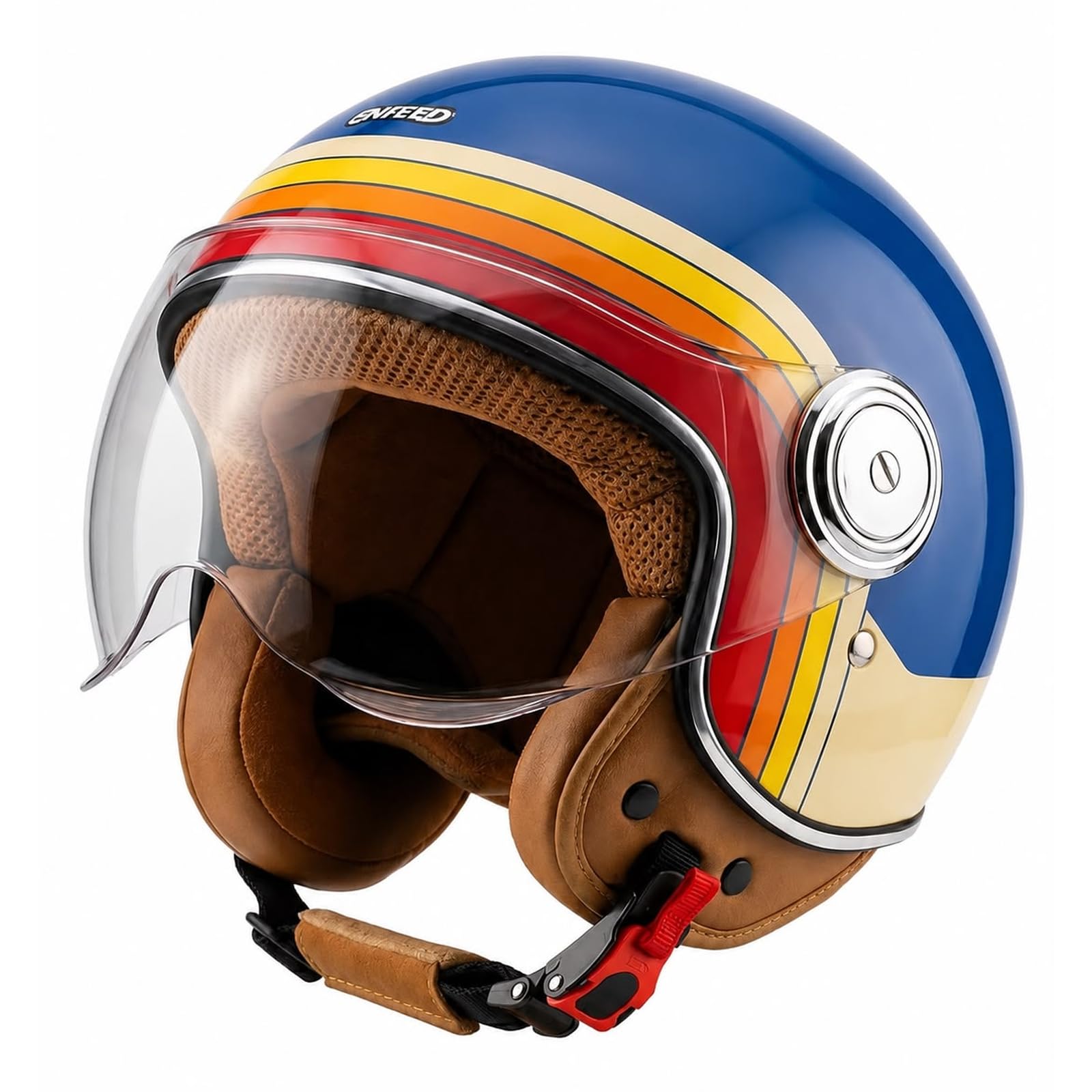 YYK Nero Retro Yarım Motosiklet Kaskı Erkek Kadın, Dayanıklı…