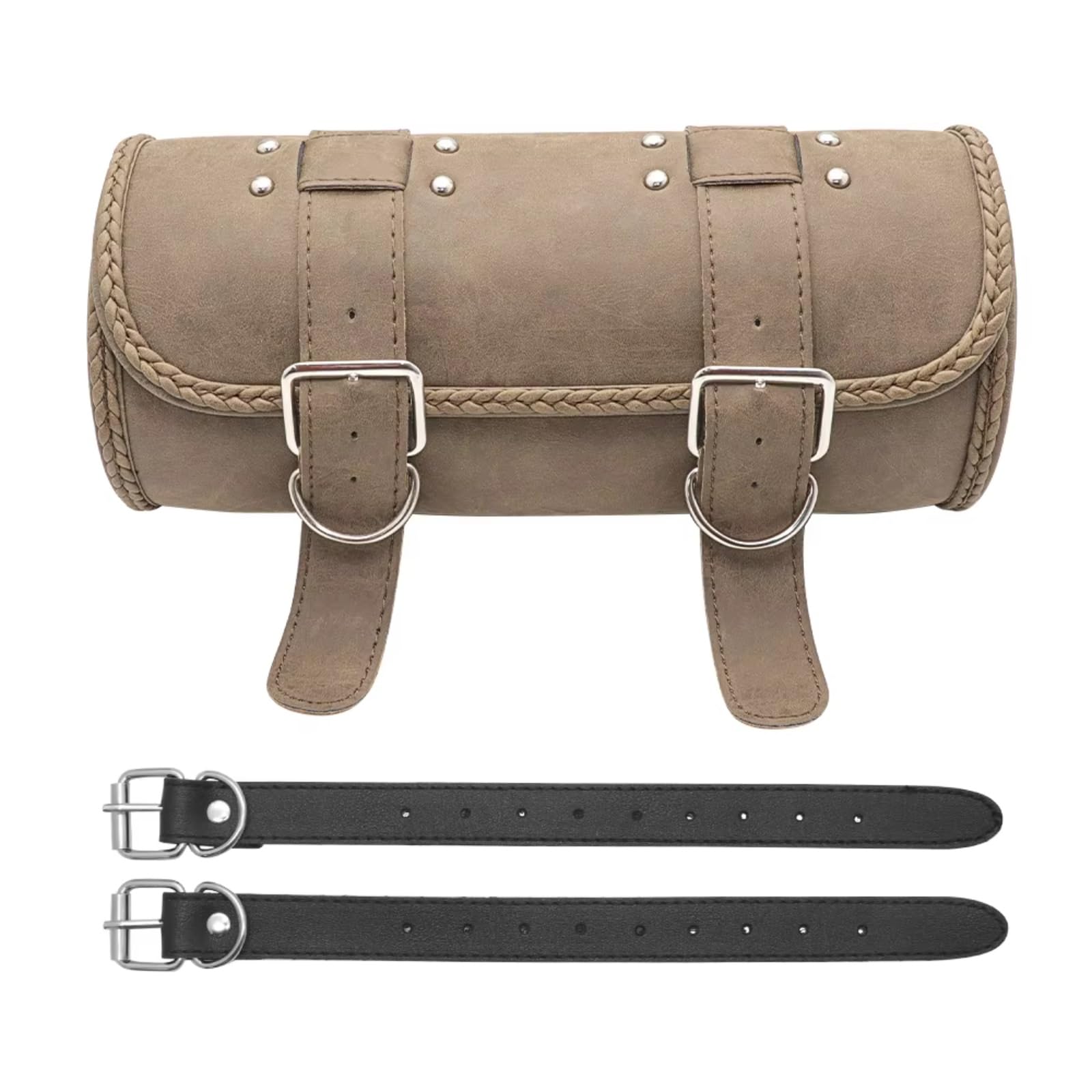 Compatibile Con Yamaha Per V Star 1100 Borsa Attrezzi Forcella Moto Sella Bagagli Borse Manubrio Sacche Moto(Camel)