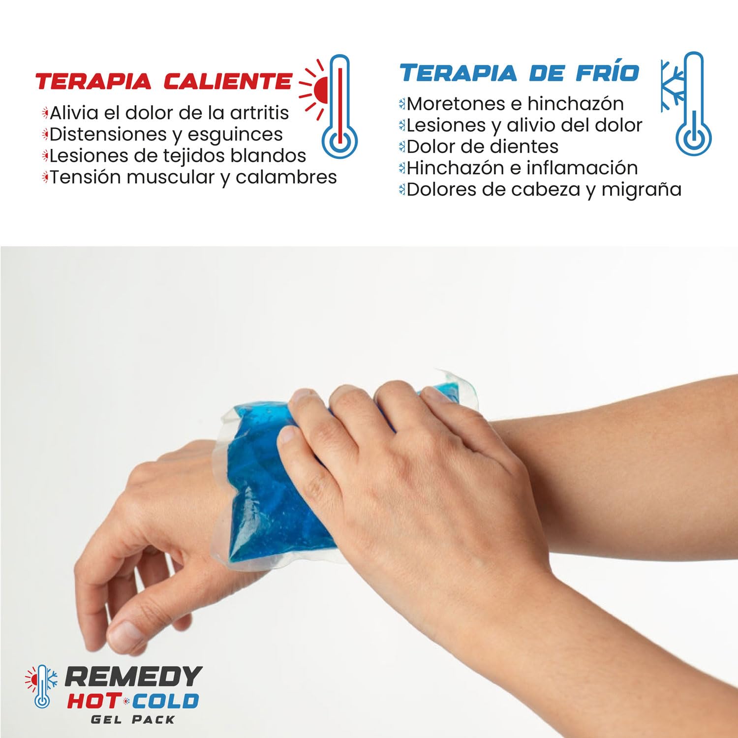 Boston Tech REMEDY Bolsa de Gel Frío y Calor con funda multiposición | Terapia frío-calor ideal para lesiones, recuperación muscular, fisioterapia y uso doméstico (Pack de 2)