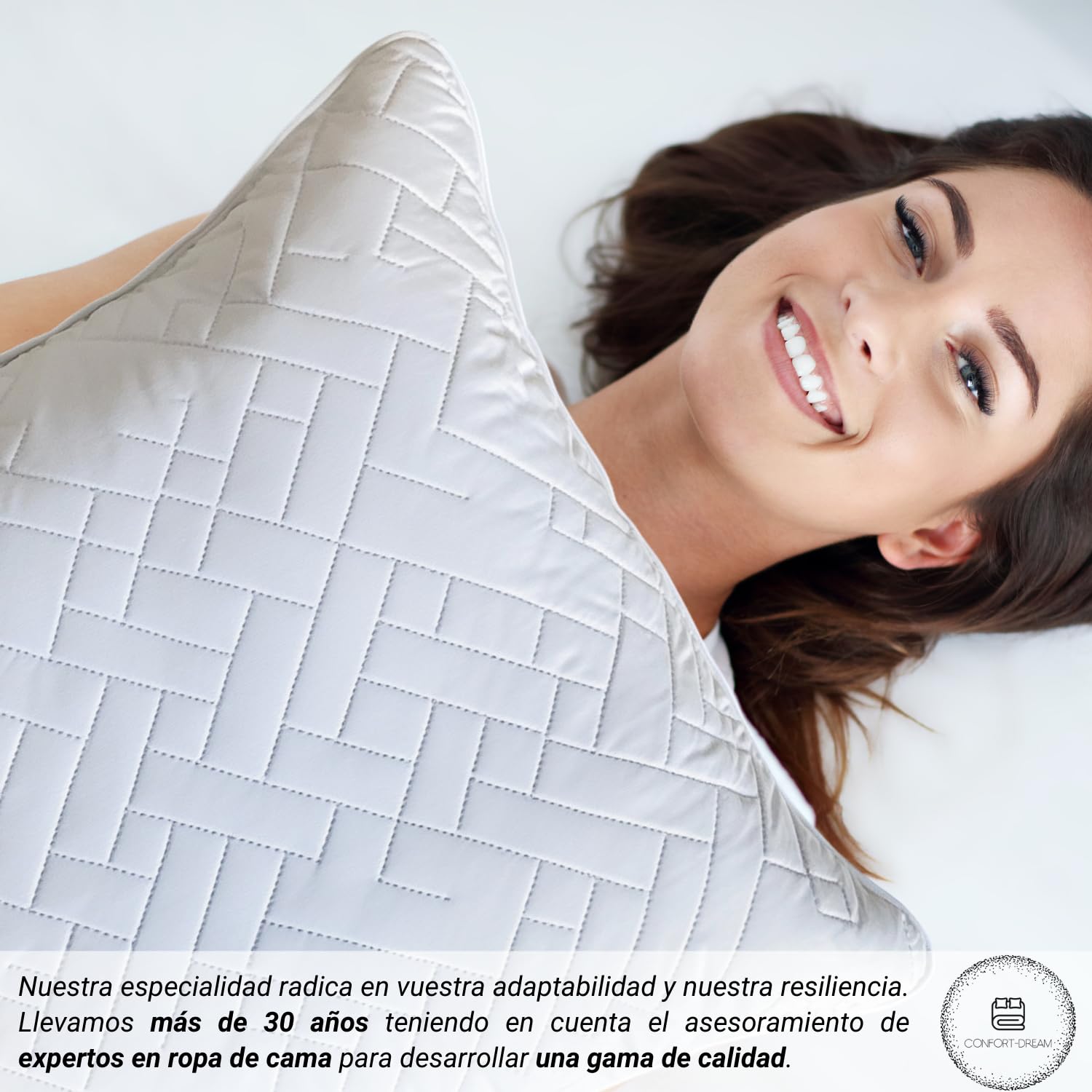 Almohada Cervical 60x60cm Memoria Forma Firme Ergonómica Cuello | Desfundable, Garantía de Por Vida, Cuadrada, Para Pareja/Adulto, Para Cervicales Doloridas