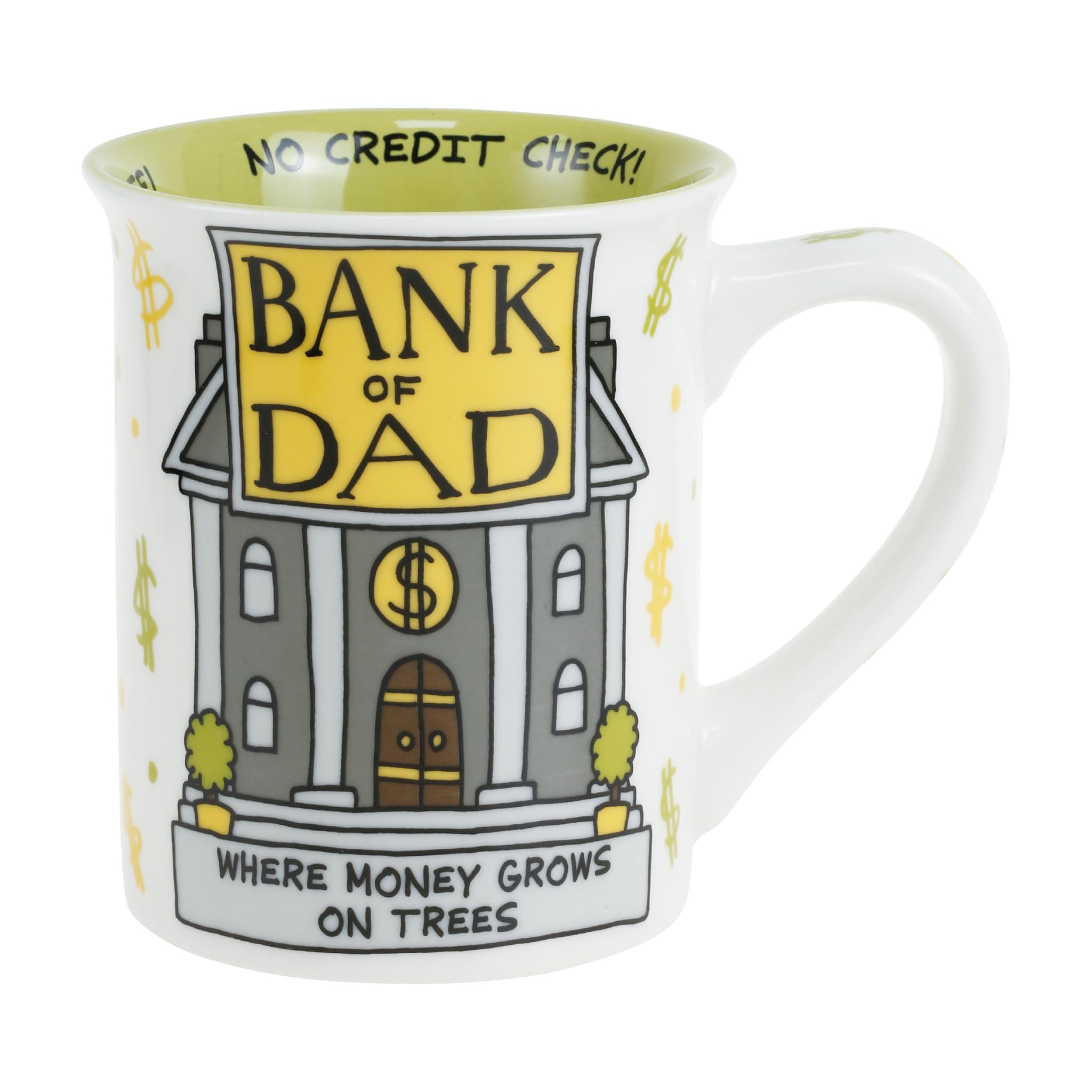 Enesco Our Name is Mud the Bank of Dad Coffee Mug, 16 Ounce, Multicolor