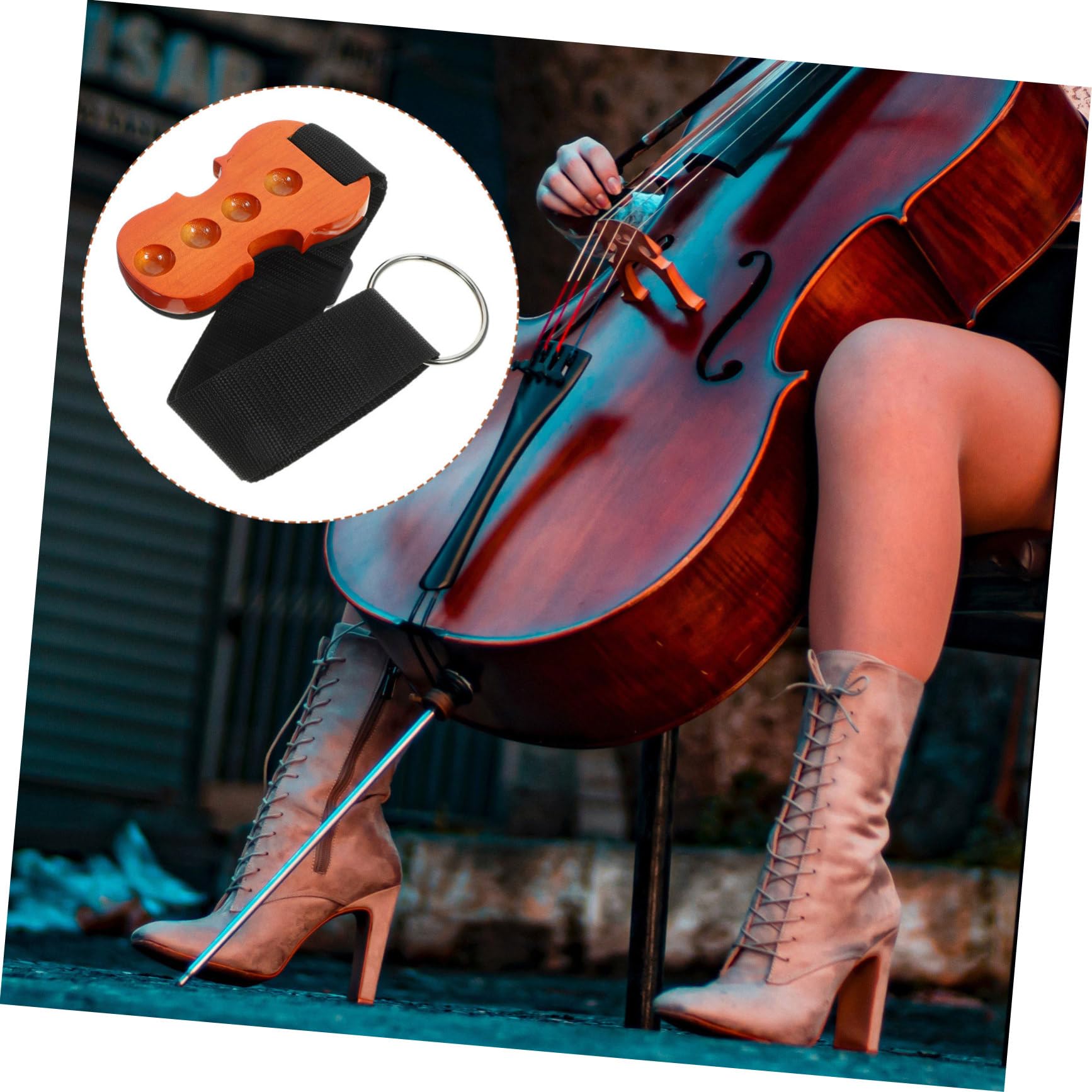 GLEAVI Cello Antiskid Pad Verstellbarer Endpin Halter Rutschfeste Matten Für Cello Stabiler Endpin Nylon Langlebig Und Praktisch Für Cellisten