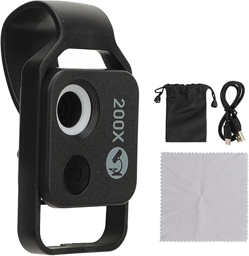 Mini microscopio del bolsillo del teléfono de 200X HD, cámara portátil del microscopio digital con la lente CPL para el experimento de la enseñanza