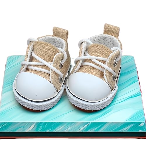 Mrwtesio Lububu Doll Shoes, Premium Fashion Shoes for 17 Cm Labubu Accessories, Labubus Dress Up Decoration Accessories Mini Finger Shoes, No Doll (Khaki A) - Khaki a