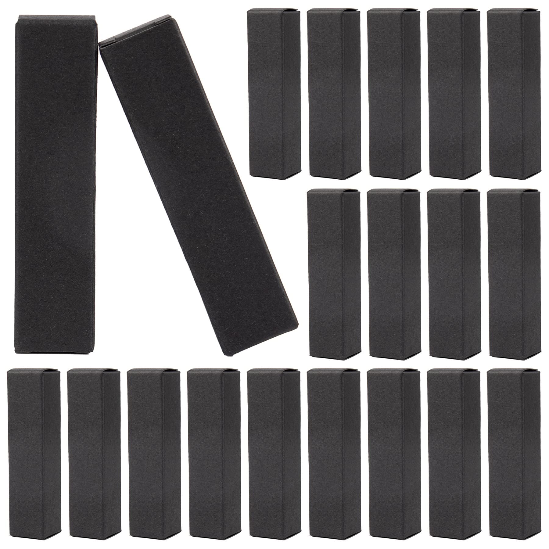 AUEAR, 50 Pack Black Kraft Paper Lipstick Boxes Empty Lip Gross Box 3.35"x0.79"x0.79" Rectangle Balm Perfume Essence Oil Packaging Cases for DIY Gloss Gift