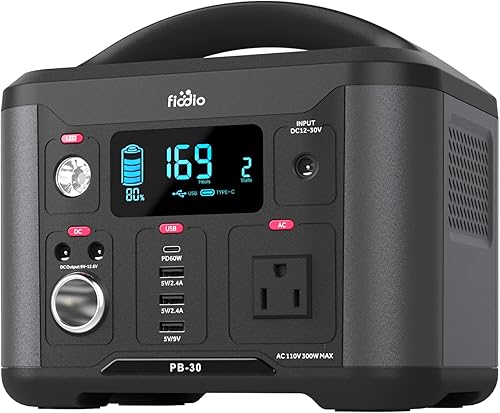 Estación de energía portátil de 300 Wh, generador solar con salida de CA de 110 V 300 W, PD de carga rápida de 60 W, carga hasta 8 dispositivos,