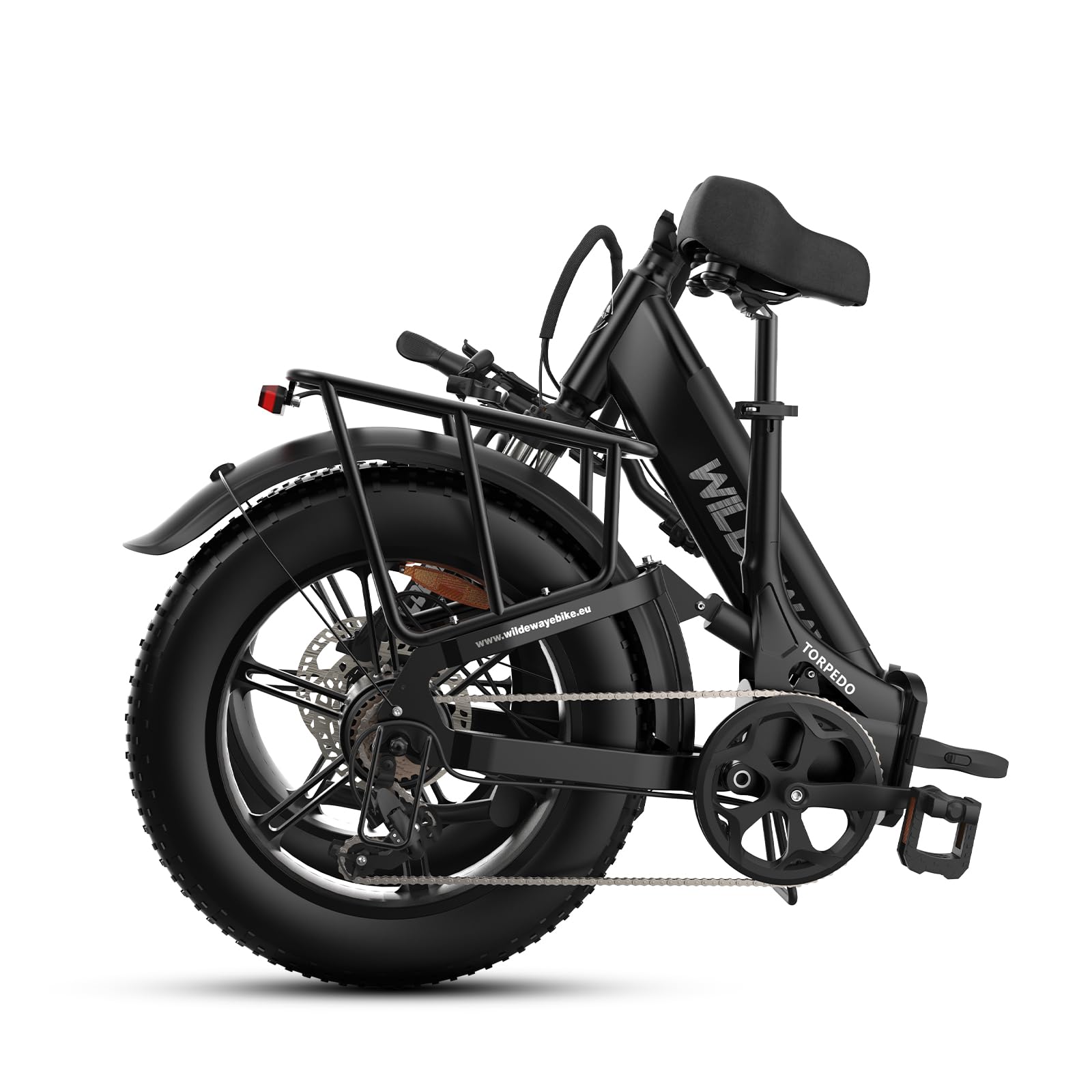 Vélo électrique pliable 20" Fat Bike 250 W, batterie amovible 48 V et 15 Ah, autonomie jusqu'à 90 km, changement de 7 vitesses, freins hydrauliques, vélo noir