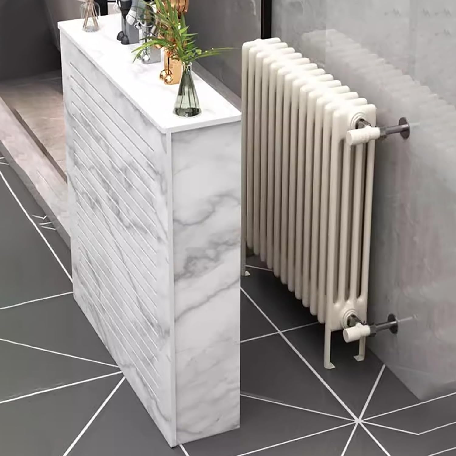 ラジエーター カバー キャビネット シェルフ、通気性と放熱モダンなラジエーター カバー グリル シェルフ キャビネット、リビング ル