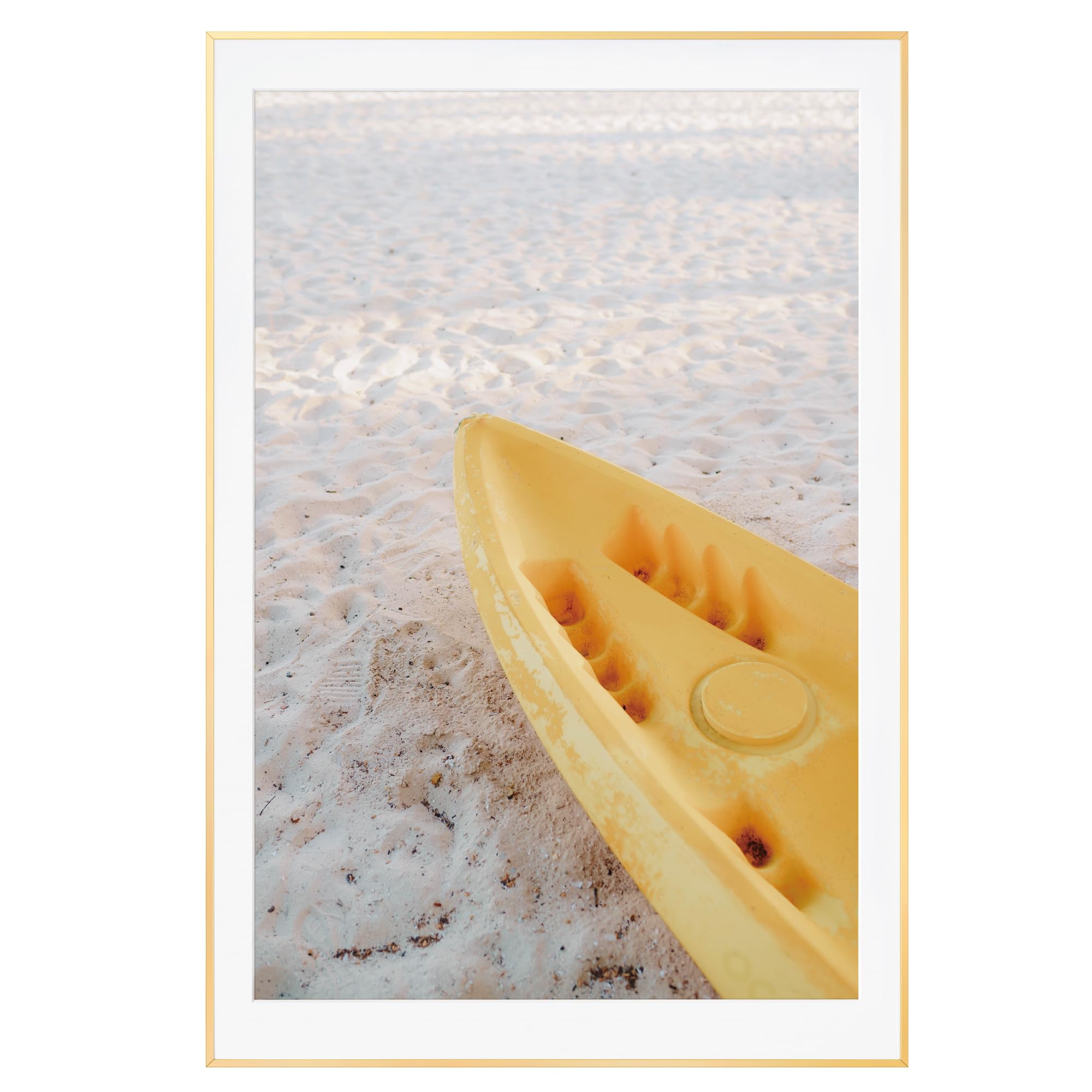 27x40 Metal Picture Frame for Wall with Mat for 24x36, 27''x40'' Aluminum Photo Frames With Tempered Glass for Home Decor, Minimalist Modern Poster Frame Horizontal and Vertical Formats, Gold