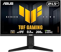 ASUS TUF Gaming Series 5 - VG259QL5A Gaming Monitor – 24.5-inch, Full HD(1920x1080), 200Hz, Fast IPS, ELMB, 0.3ms GTG (min.), Stereo speaker, DisplayWidget Center, Height adjustment