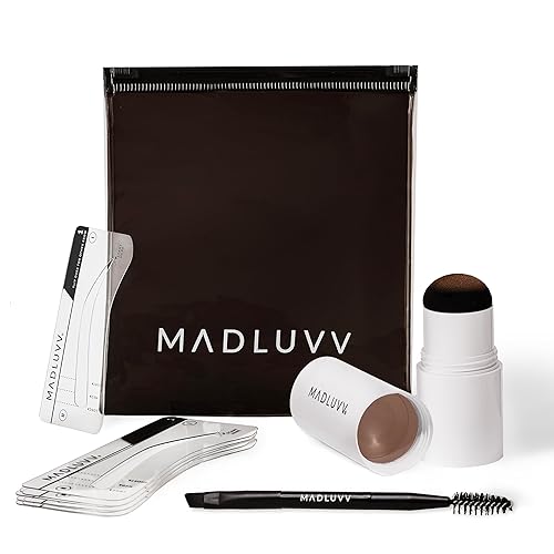 MADLUVV Kit de plantillas para cejas, fácil de usar, aspecto natural, 6 formas populares, utilizado por profesionales, incluye sellos, plantillas, MADLUVV Kit de plantillas para cejas, fácil de usar, aspecto natural, 6 formas populares, utilizado por profesionales, incluye sellos, plantillas,