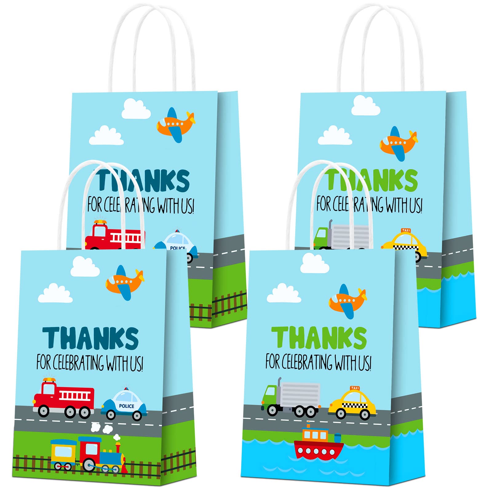 Keringo 16 PCS Party Bags for Transportation - Candy Bags for Kids' Birthday Party Supplies and Decor