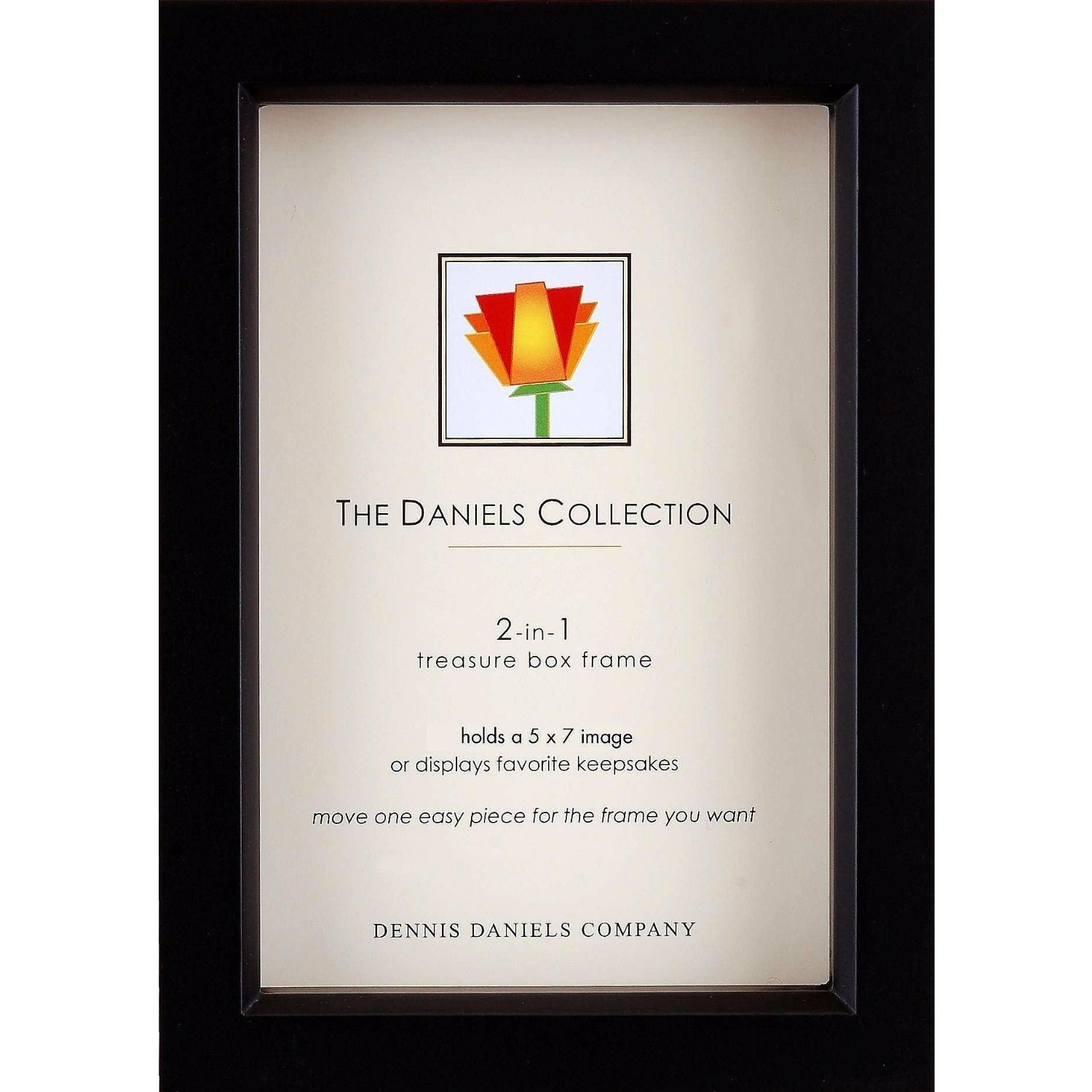 Dennis Daniels Ebony-stain 5x7 shadow box for your print or collectibles - 5x7-black