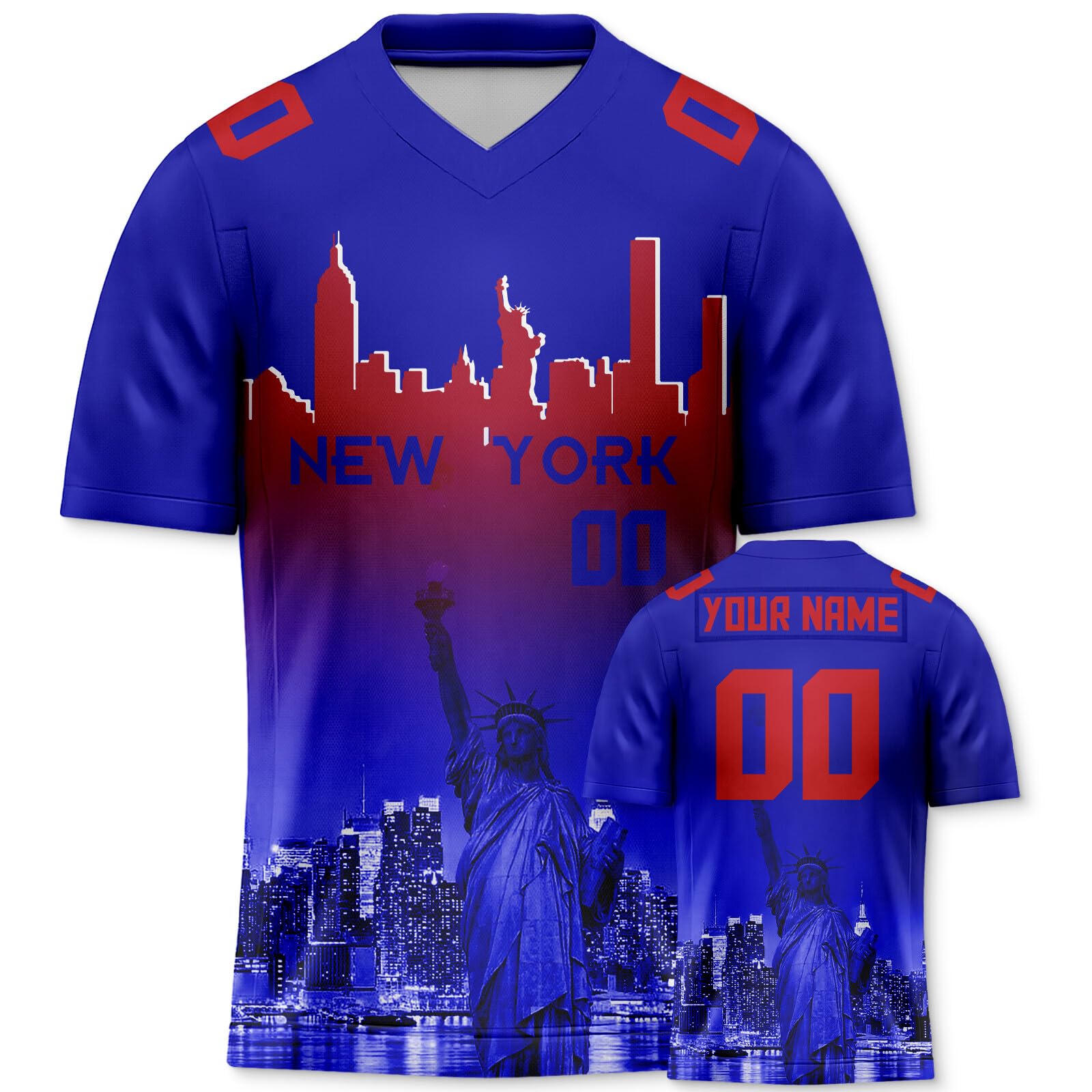 Custom City Skyline Football Jersey Personalized Team Name Number Fashion Sports Uniform Fans Gifts for Men Women Youth Kids