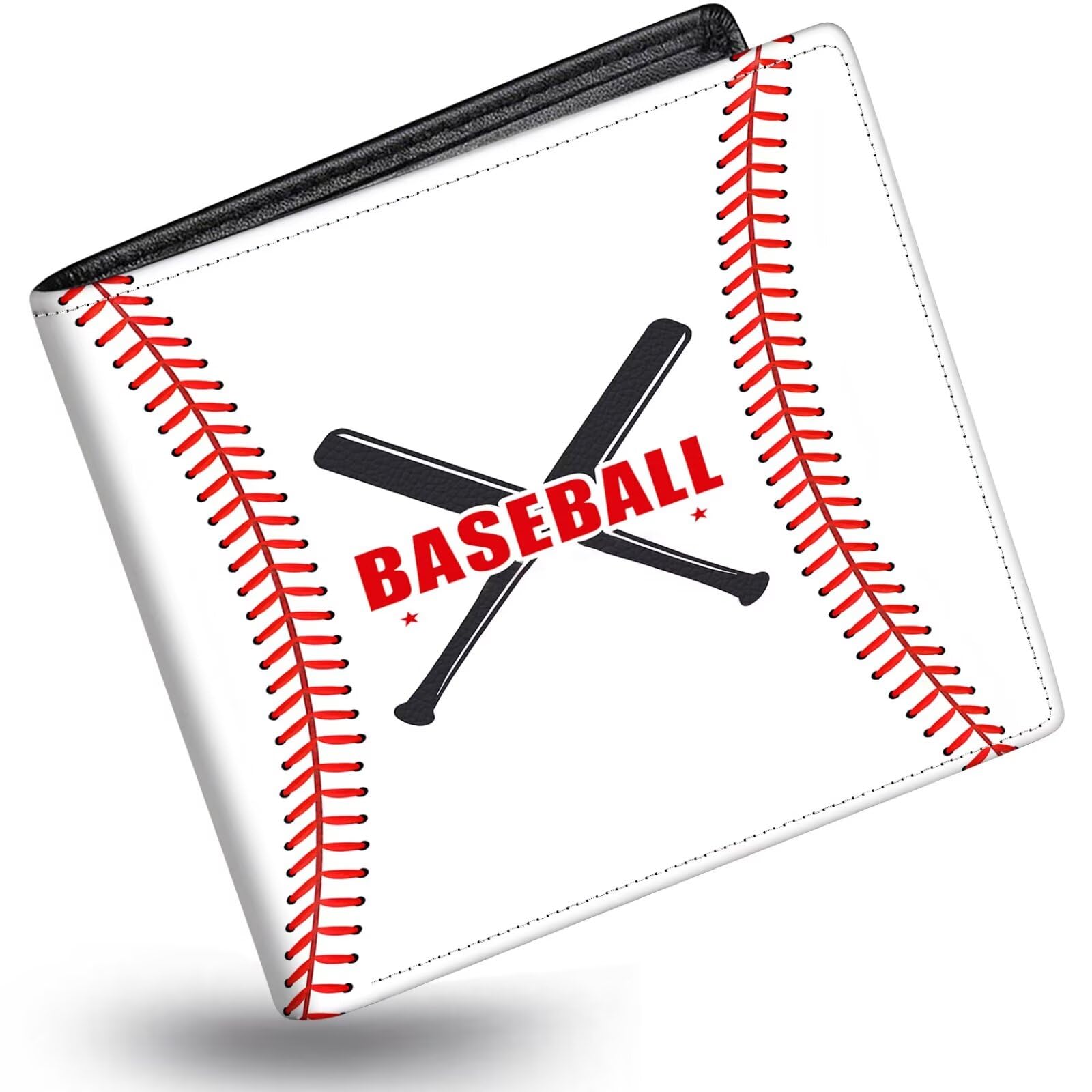 Boys Wallet for Kids 9-12 8-12 12-14,Kids Wallets for Teen with Card Pocket,Funny Baseball Leather Bifold Rfid Blocking Wallet,Black Purse for Men Boy