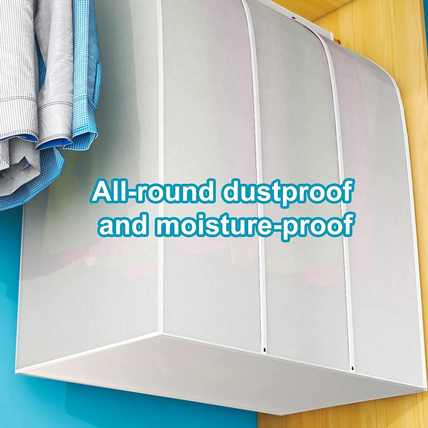 Amazon｜衣類カバー ロング 底閉じ ビニール/PEVA 半透明 カバー