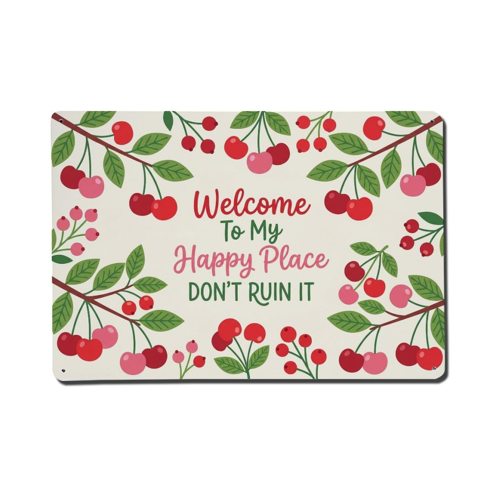 Cherry Harvest Orchard Kitchen Humor Metal Tin Sign Plaque Wall Decor for Cafe, Club Bar, Office, Home Garden Metal Poster 8x12Inch