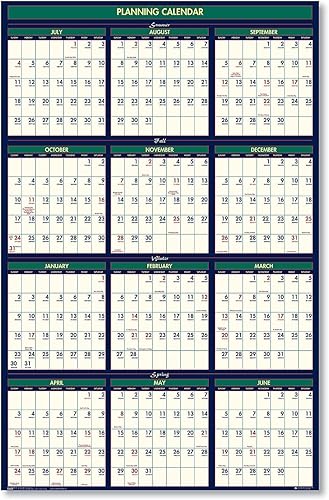 Miniatura 3 de House of Doolittle Calendario de pared de las cuatro estaciones 2023-2024, reversible, 24 x 37 pulgadas, julio - junio y enero - diciembre