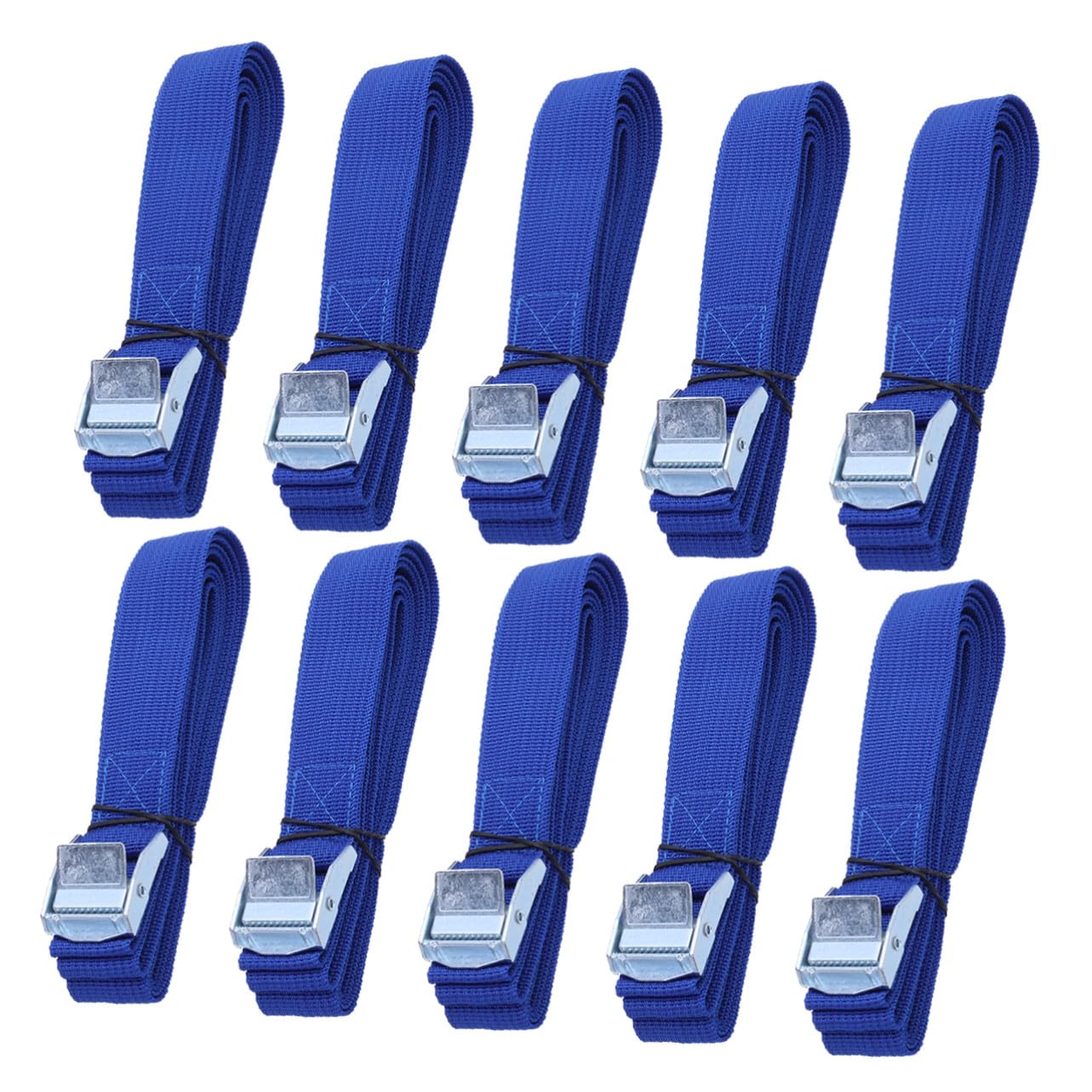 10stücke Pack Zurrgurte mit Schnallen Dicke Nylon-Gurte für Ladungssicherung Geeignet für Autodachgepäckträger Kajakträger Blau