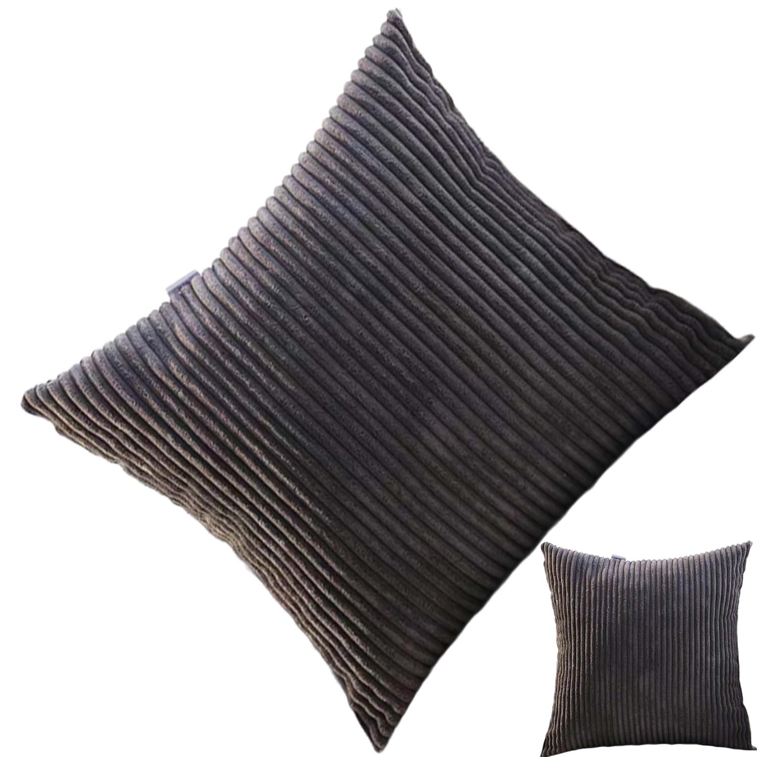 ILiemao 2 Pack Corduroy Soft Decorative Square Rectangle Throw Pillow Cover 60x60 50x70 80x80 cm Cushion Covers Pillowcase, Home Decorations for Sofa Couch Bed Chair(W7,2pcs 55x55cm) — image 1