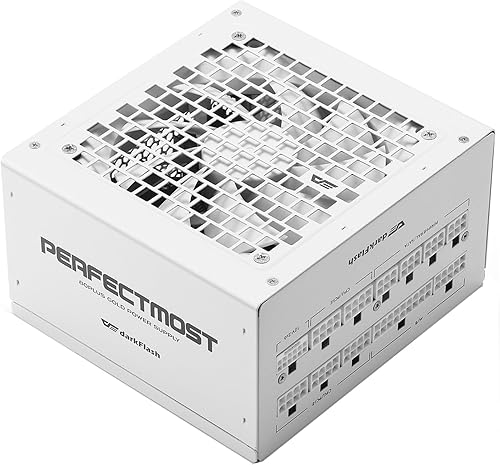 darkFlash Fuente de alimentación totalmente modular PMT850 ATX 3.1 y PCIe 5.1 lista, cable de 12VHPWR incluido, condensadores 100% japoneses a 221.0