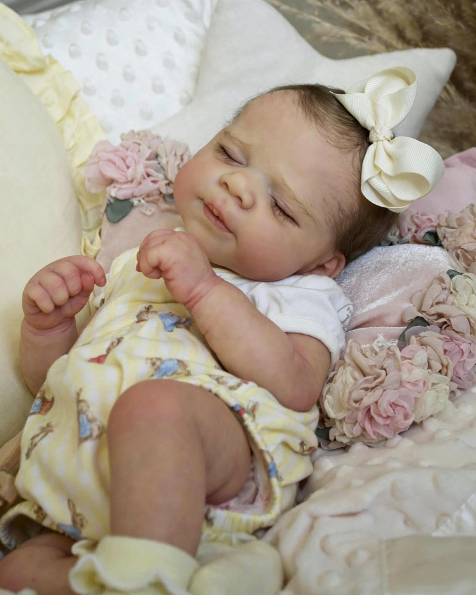 RXDOLL Pełna silikonowa lalka niemowlęca, 45 cm, Reborn Baby Doll, silikon, na całe ciało, winyl, anatomicznie poprawna, dziewczyna, realistyczna lalka niemowlęca, możliwość prawdziwego życia, Reborn