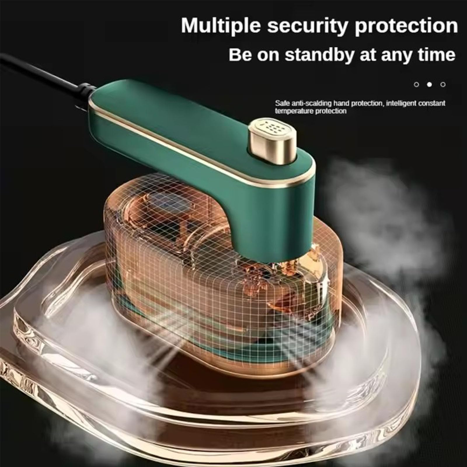 Vaporizzatore da viaggio per vestiti, ferro elettrico portatile portatile con serbatoio d'acqua da 50 ml, perfetto per casa, dormitorio e uso universitario