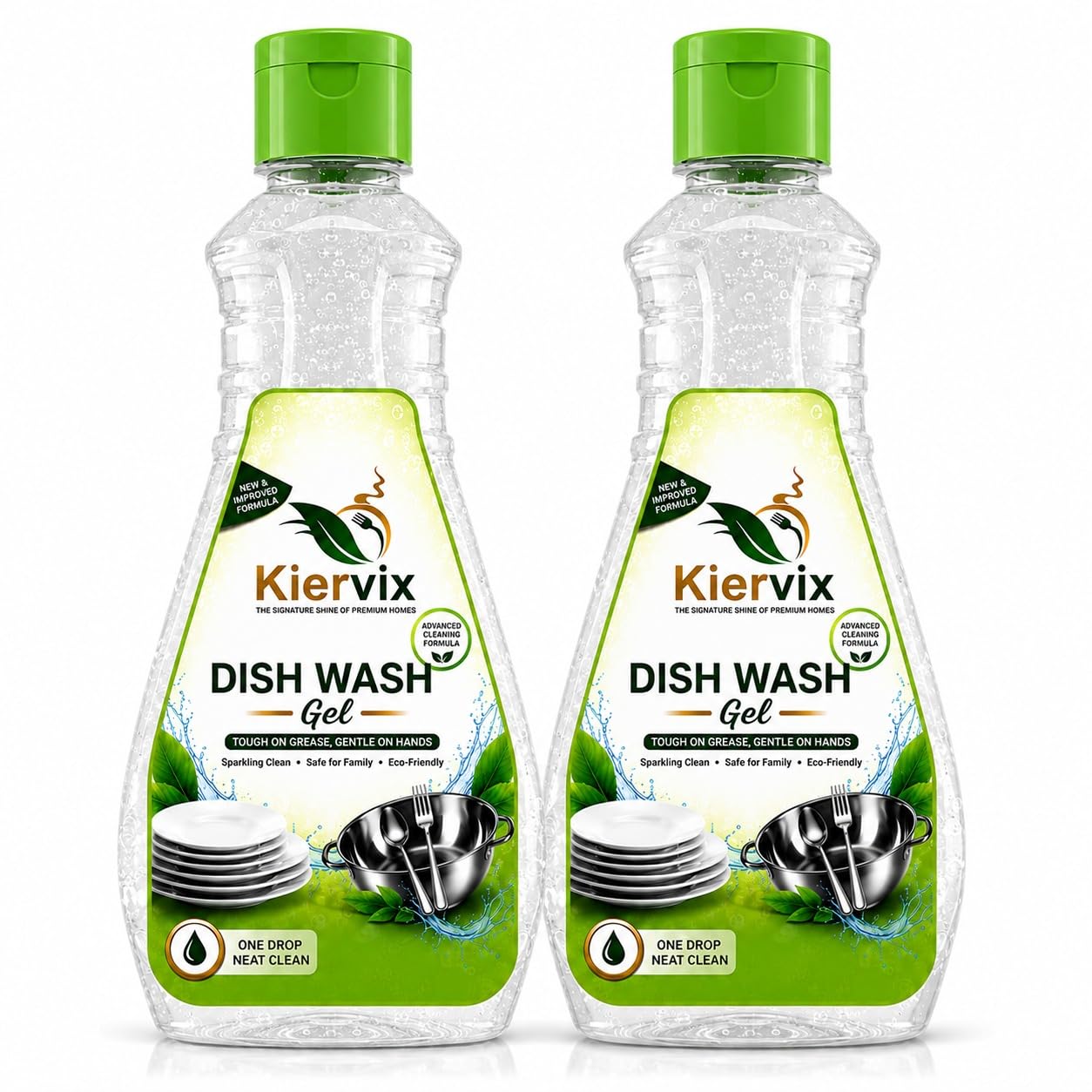 Dish Wash Gel, Advanced Cleaning Formula, Tough on Grease, Gentle on Hands, One Drop Neat Clean, Safe for Family, New & Improved Formula Pack of 2 (450ml)-image-33