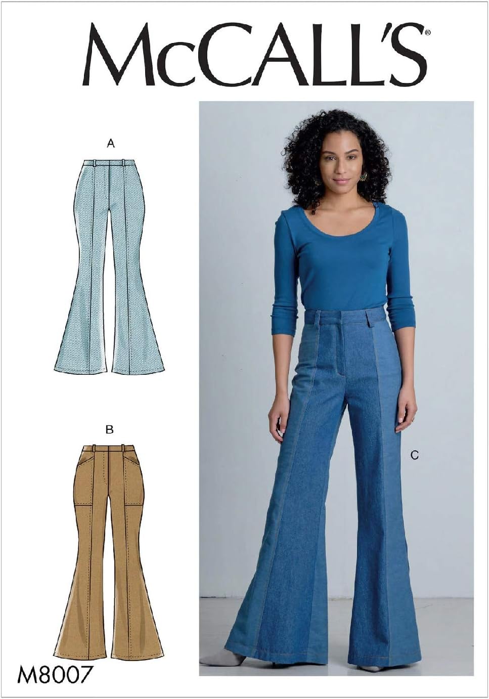McCalls M8007 A5 Misses Pants Sizes 6-14 Sewing Pattern