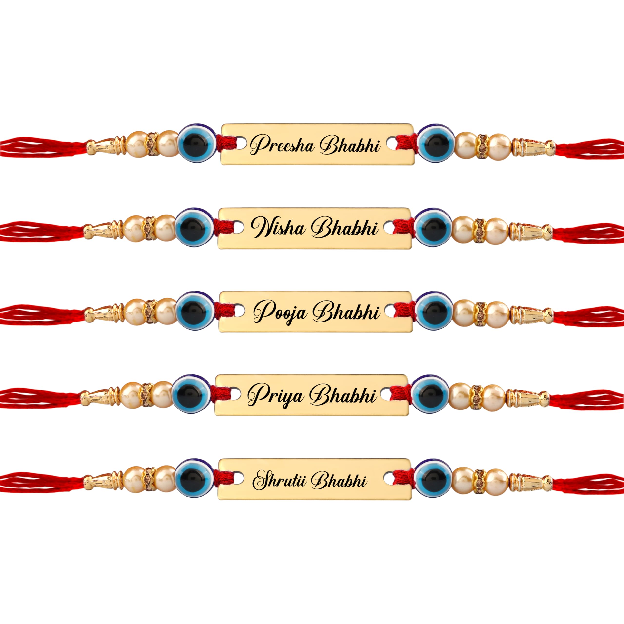 innovative gifts Personalized Red Evil Eye Rakhi with Name & Roli Chawal | Customized Rakhi for Brother | Engraved Name for Bhaiya | Raksha Bandhan Gift for Boys & Girls-picture-13