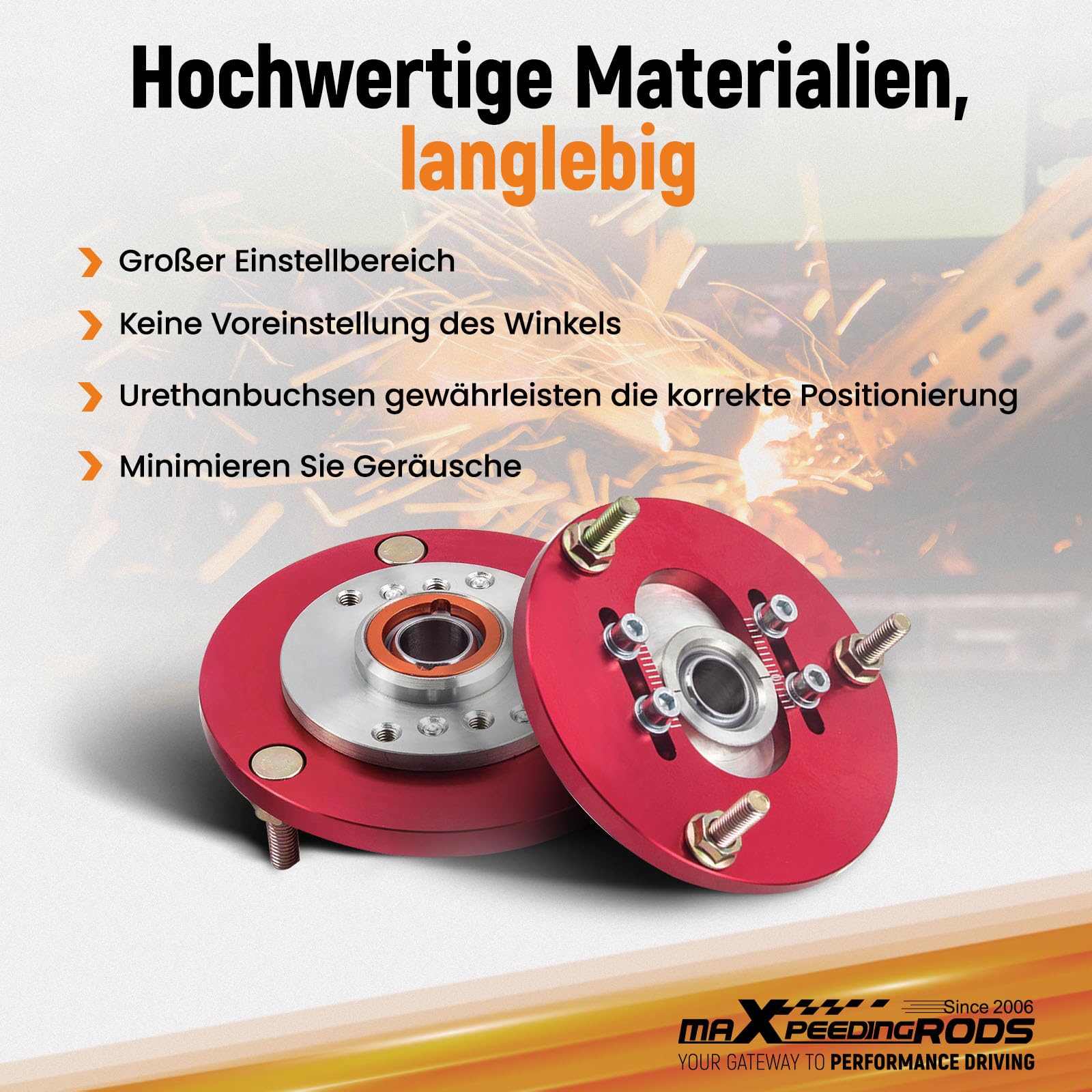 maXpeedingrods Piastre di camber caster Domlager Supporti superiori per BMW Serie 3 E36 325 91–98 rosso