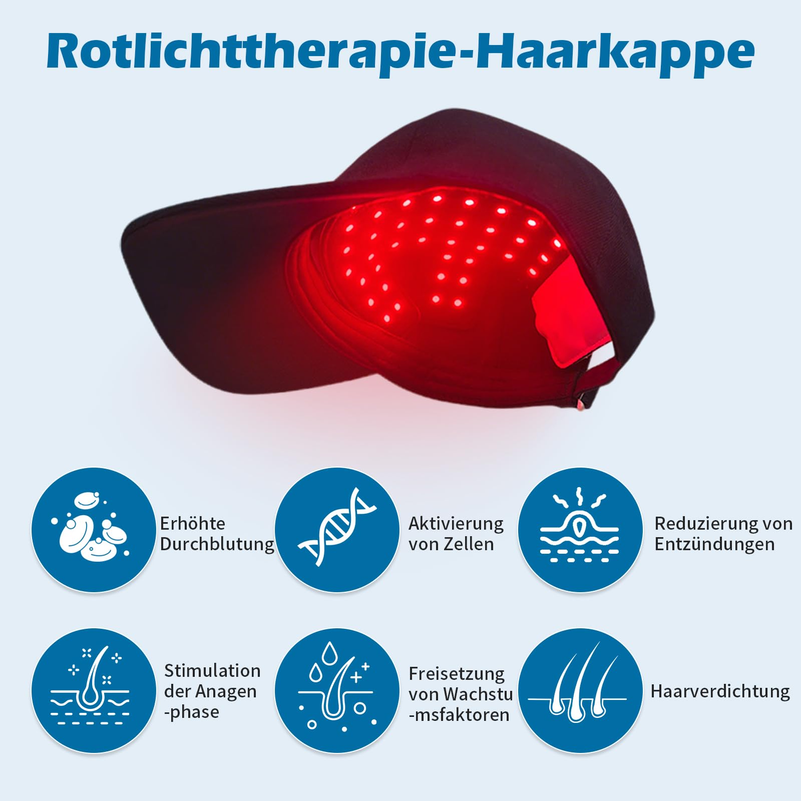 Red Light - 108 LED - Capuchon de croissance des cheveux - Pour la croissance des cheveux et contre la chute des cheveux - 460/660/850 nm - 4 modes (noir (108 LED)