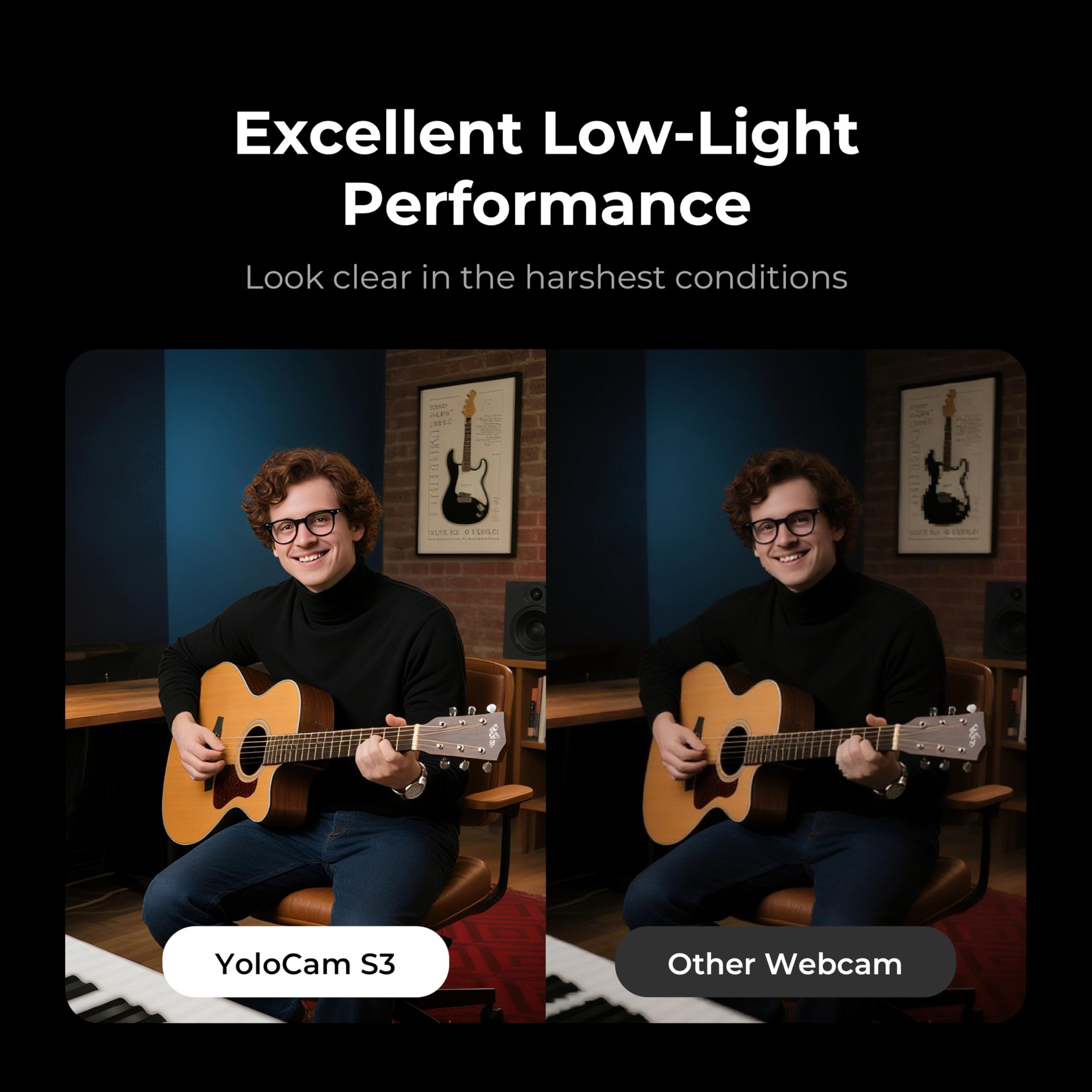 YOLOLIV YoloCam S3, 4K Streaming Webcam,1/1.3" Sensor, PDAF Autofocus, Uncompressed 4K, 4X Zoom, for Creators, Streamers, Podcasters, Meetings, Video Calls(for Mac/PC)