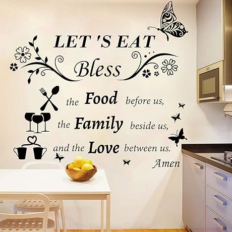 Stunning Kitchen Wall Decor: Let's Eat Wall Decal