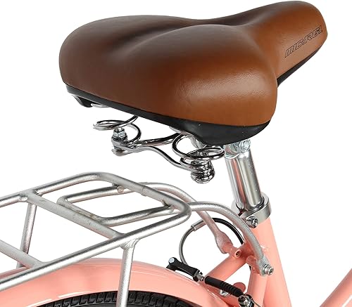 Vista 107 de MICARGI Bicicleta híbrida para adultos de 24/26 pulgadas, bicicleta híbrida de 1/7 velocidades para mujeres, hombres, personas mayores, bicicleta