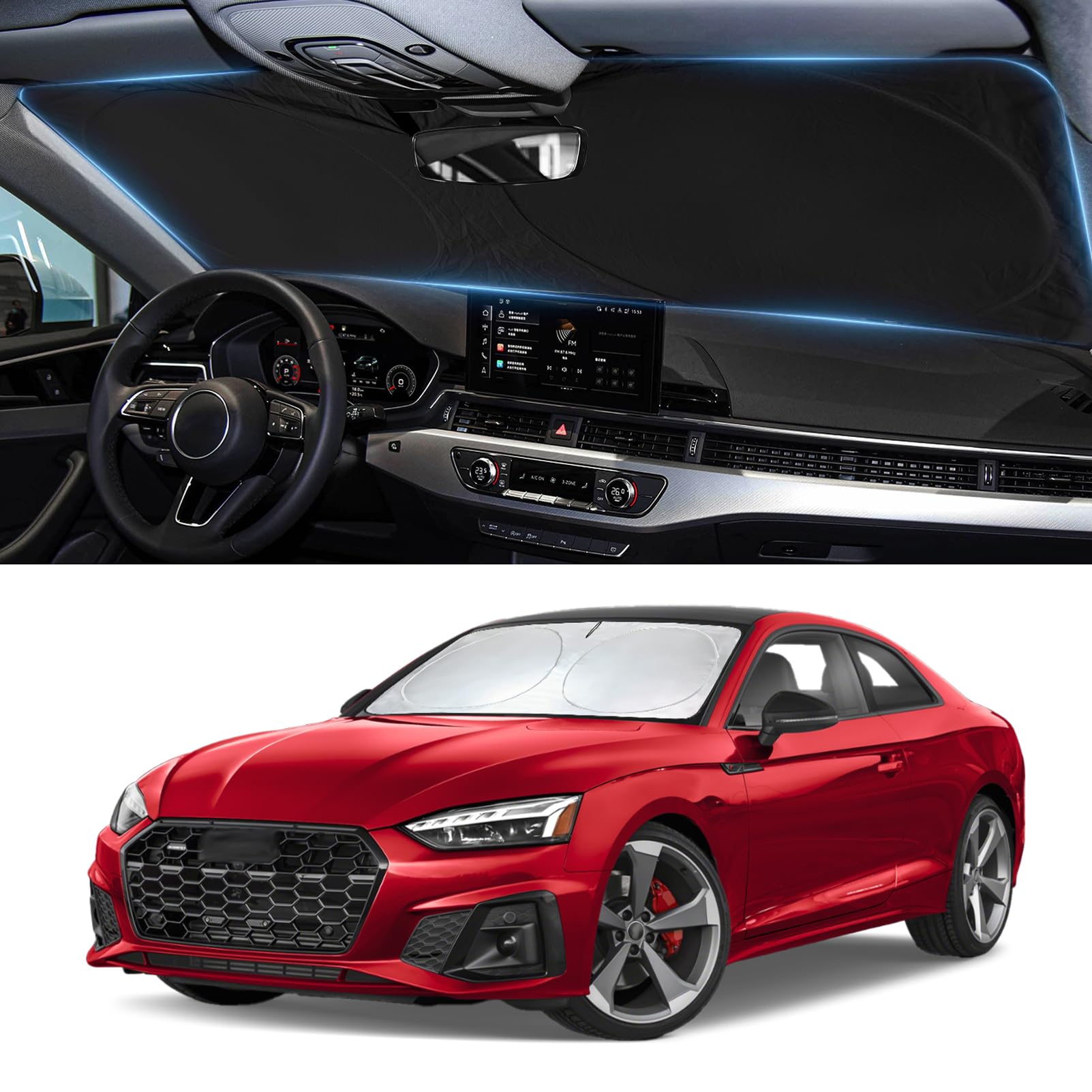 Sun Shade for A4/S4 2017-2024 2025 2026 Windshield Sunshade Window Cover