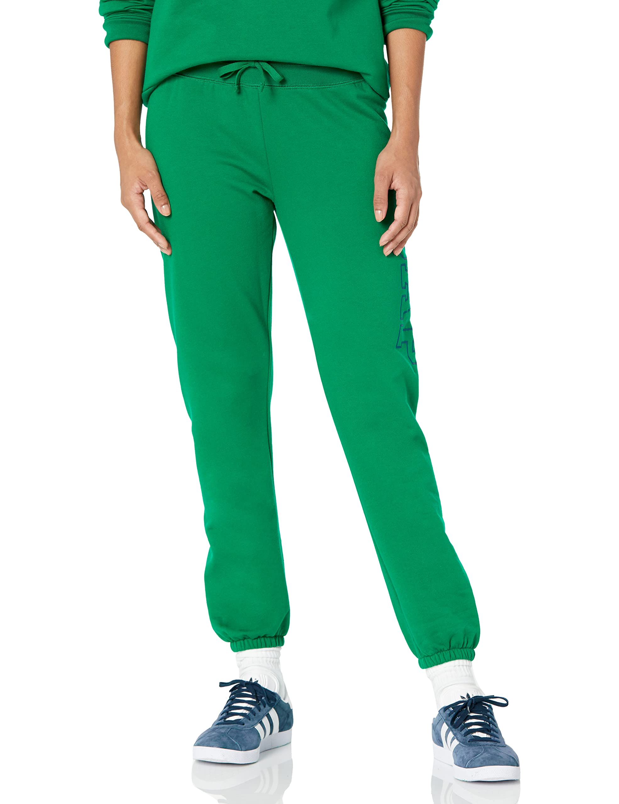 GAP Damskie spodnie dresowe oversize z logo, Świąteczny zielony, S