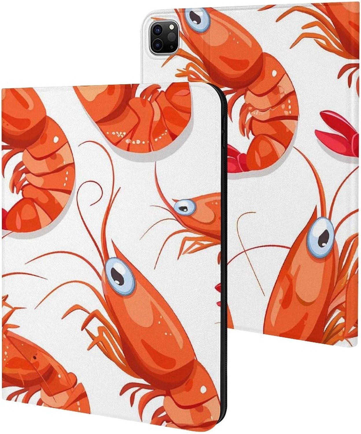 Red Crawfishes Red Lobsters Printed Case Trifold Stand Protective Cover Compatible with IPAD Pro 20/21/22(11in)