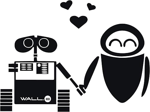 Miniatura 1 de Wall E and Eve Love - Calcomanía de pared de vinilo para decoración del hogar para dormitorio, sala familiar o sala de juegos, adhesivo decorativo