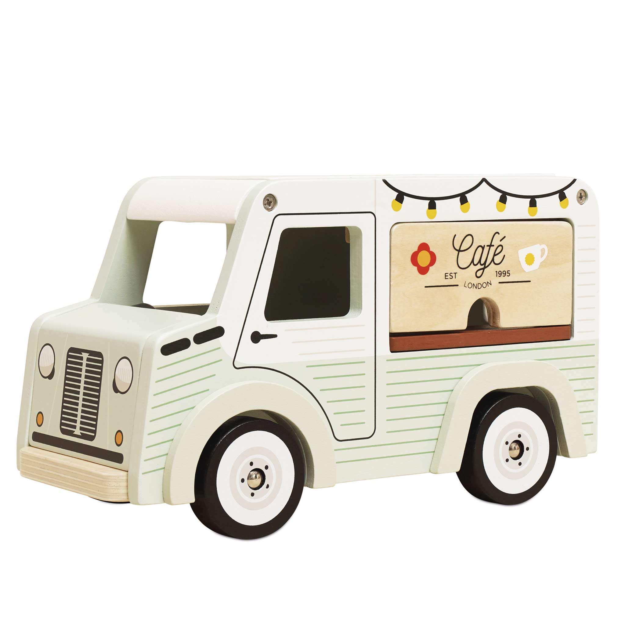 Le Toy Van Mobile Café Van Wooden Pretend Play Set for Ages 3 and Up