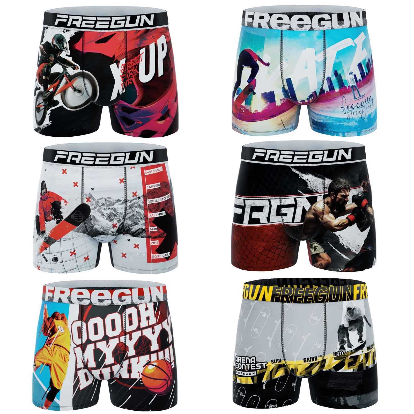 FREEGUN Lot de 6 Boxers Garçon Premium