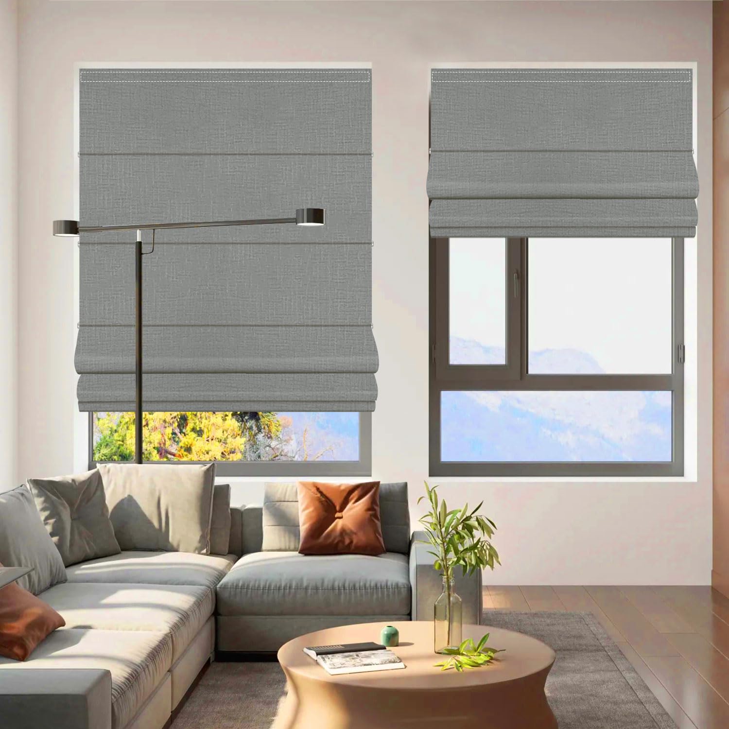 TINFONBLY Cordless Roman Shades | Room Darkening Blackout & Privacy Window Treatments | Thermal Insulation Window Blinds for Modern Home Décor (Easy Lift,100% Light Blocking) 44