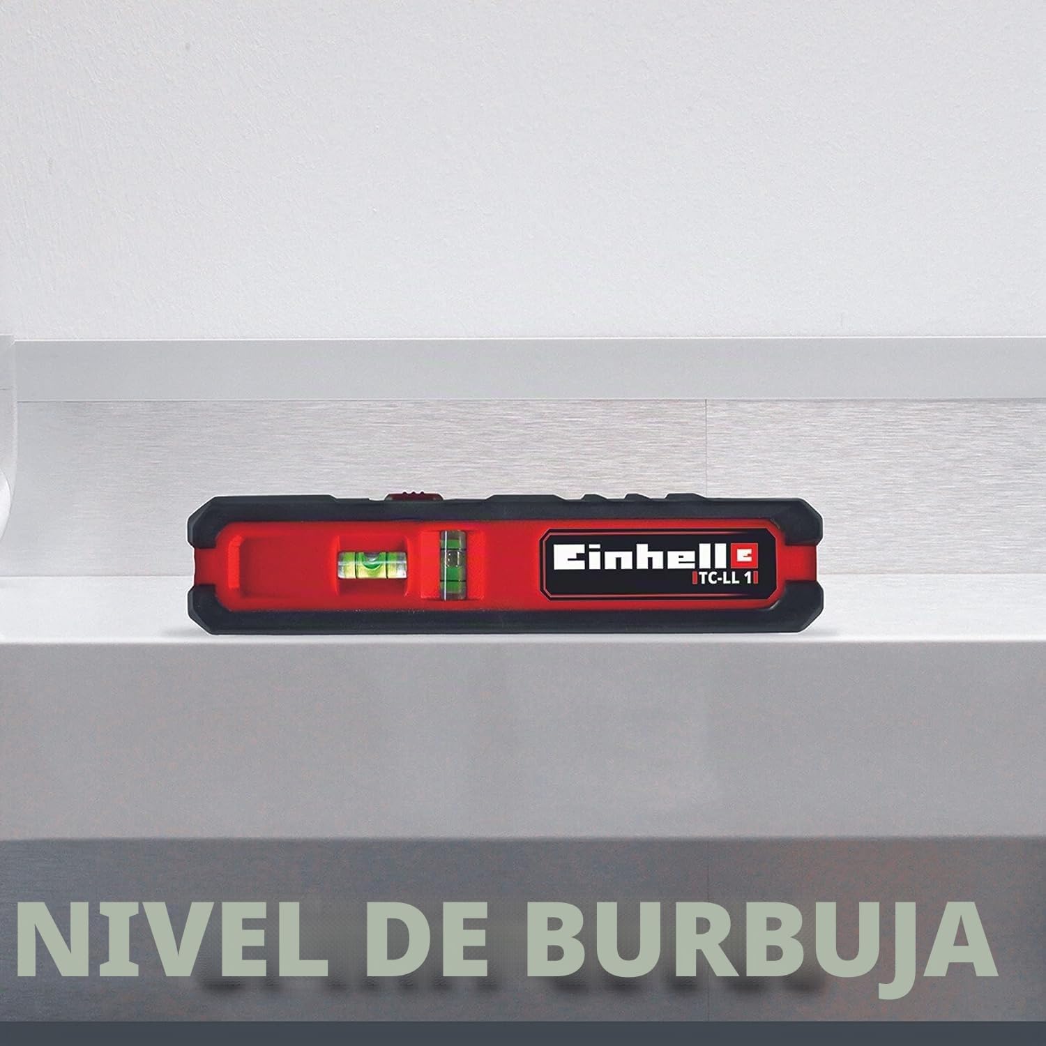 Einhell Nivelación láser - TC-LL 1. Líneas horizontales, verticales y diagonales, láser puntual, niveles de burbuja integrados, agarre suave, incluye soporte de pared