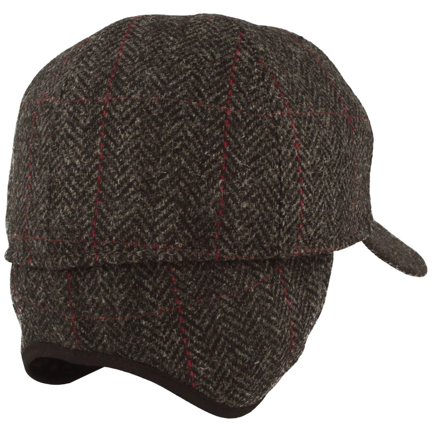 Breiter Gorra de béisbol de invierno gris espiga 55, Gorro de Invierno con Orejeras, Gris Espina De Pescado Negro, 55