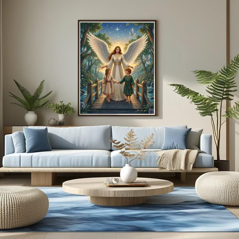 Diamond Painting Ángel Kit, Manualidad Creativa y Relajante 60x80cm C8-350