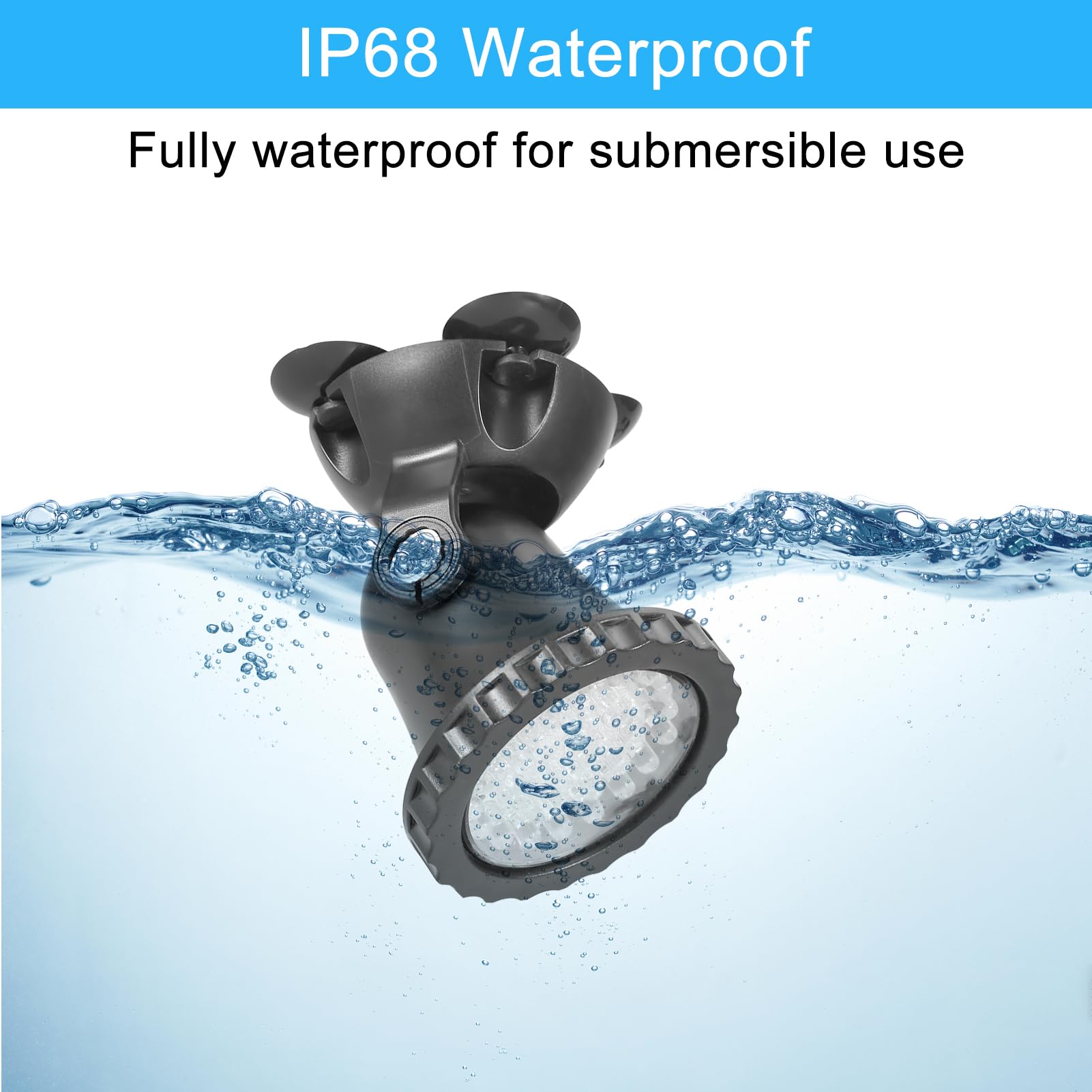 Aquarium Foco sumergible, Proyector a prueba de agua IP 68 Luz subacuática LED Luz de punto regulable multicolor con control remoto para acuario Jardín Estanque Piscina Tanque Fuente Fuente