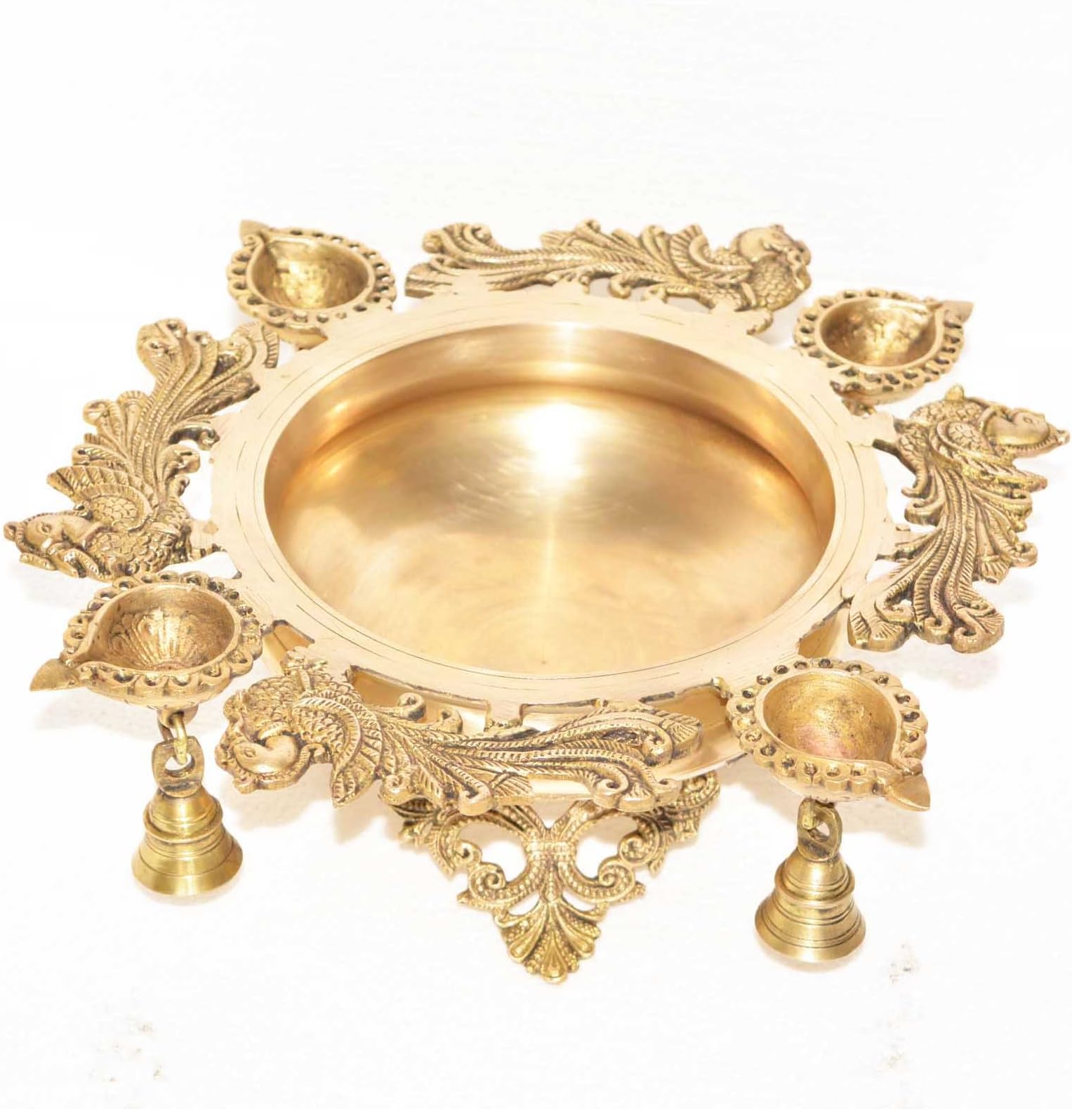 Aakrati Brass Flower Holder and Small Fire Place Marshmallow Burner for Kids with Oil Lamps Indoor Small Fire Pit Brass Handmade Hurli