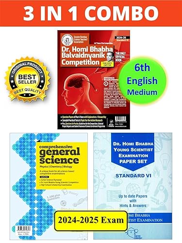 Menaka - Homi Bhabha Balvaidnyanik Young Scientist Competition 6th Class English Medium | 3 in One Combo | Theory Book + Guide + PYQ - Previous Years Papers Set | Perfect Preparation Kit