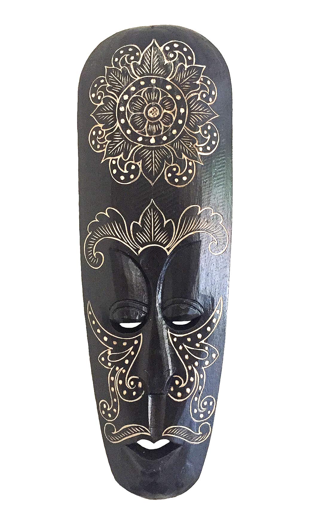 OMA Wood Carved African Wall Decor Mask With Beautiful Hand Painted Designs - Large Size 20